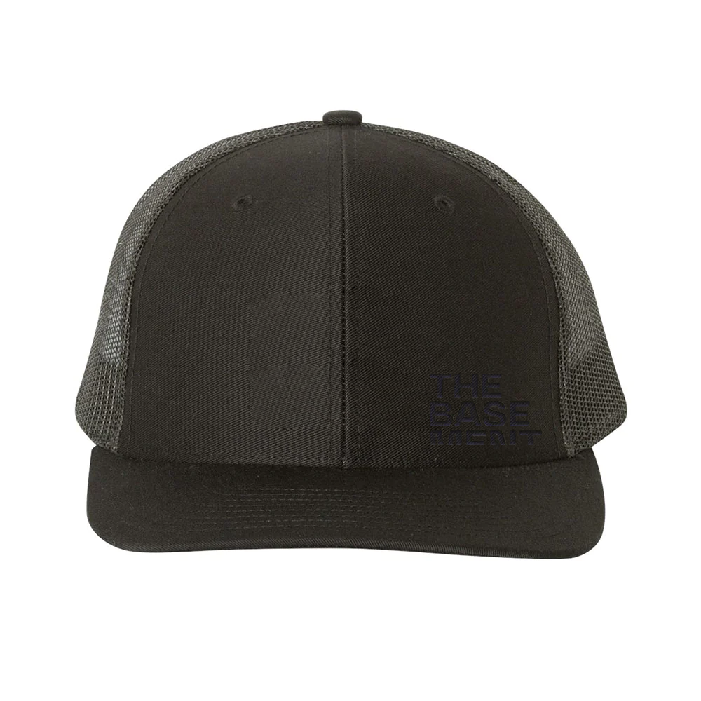 Trucker Cap - 112 (Black w/ Black Logo)