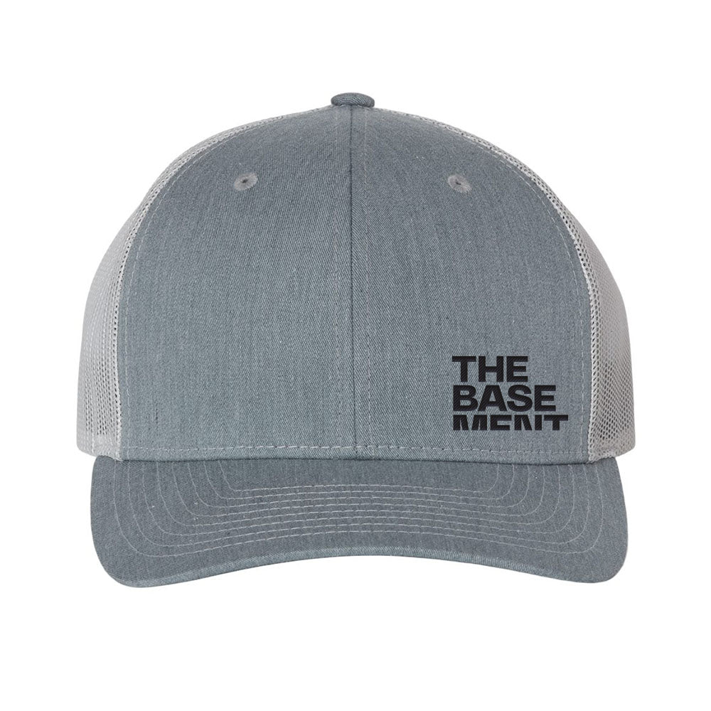 Trucker Cap - 112 (Heather Grey/Light Grey w/ Black Logo)